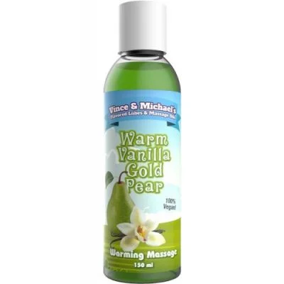 huile de massage comestible et chauffante vince et michel's 150ml poire vanille