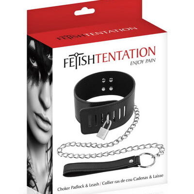 Collier cadenas et laisse Fétish Tentation